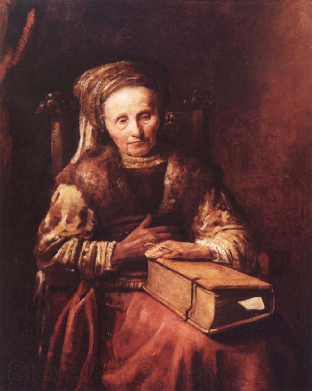 Carel Van der Pluym Old woman with a book Norge oil painting art